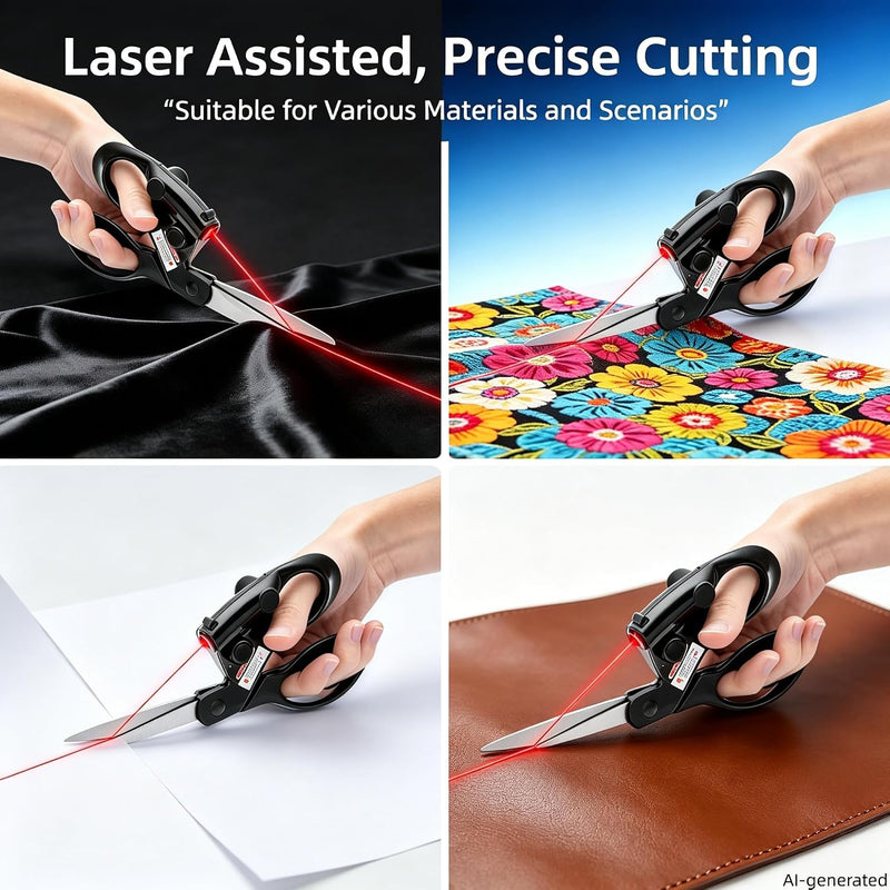 Laser‑Guided Sewing Scissors, Sharp Stainless‑Steel Blades