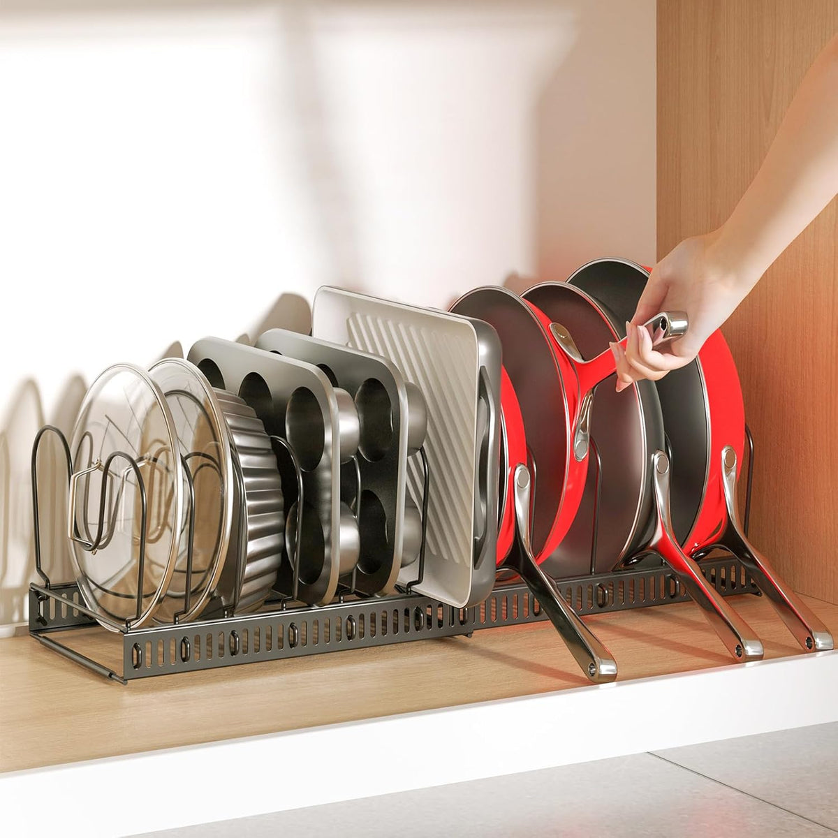 Wall-Mounted Pot Lid Organizer – Set of 4