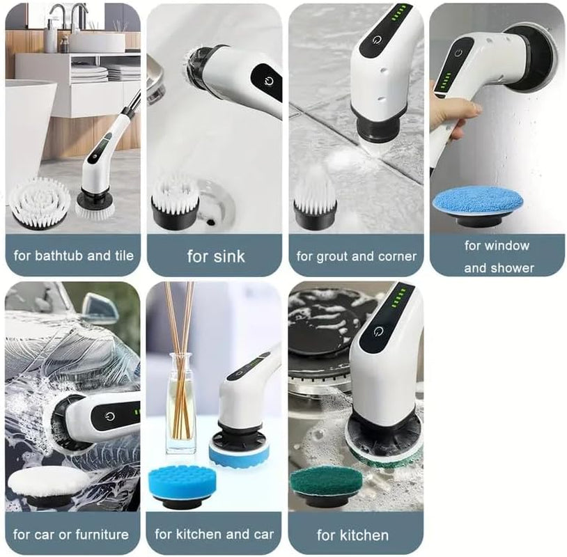 Cordless Electric Spin Scrubber – 8 Brush Heads