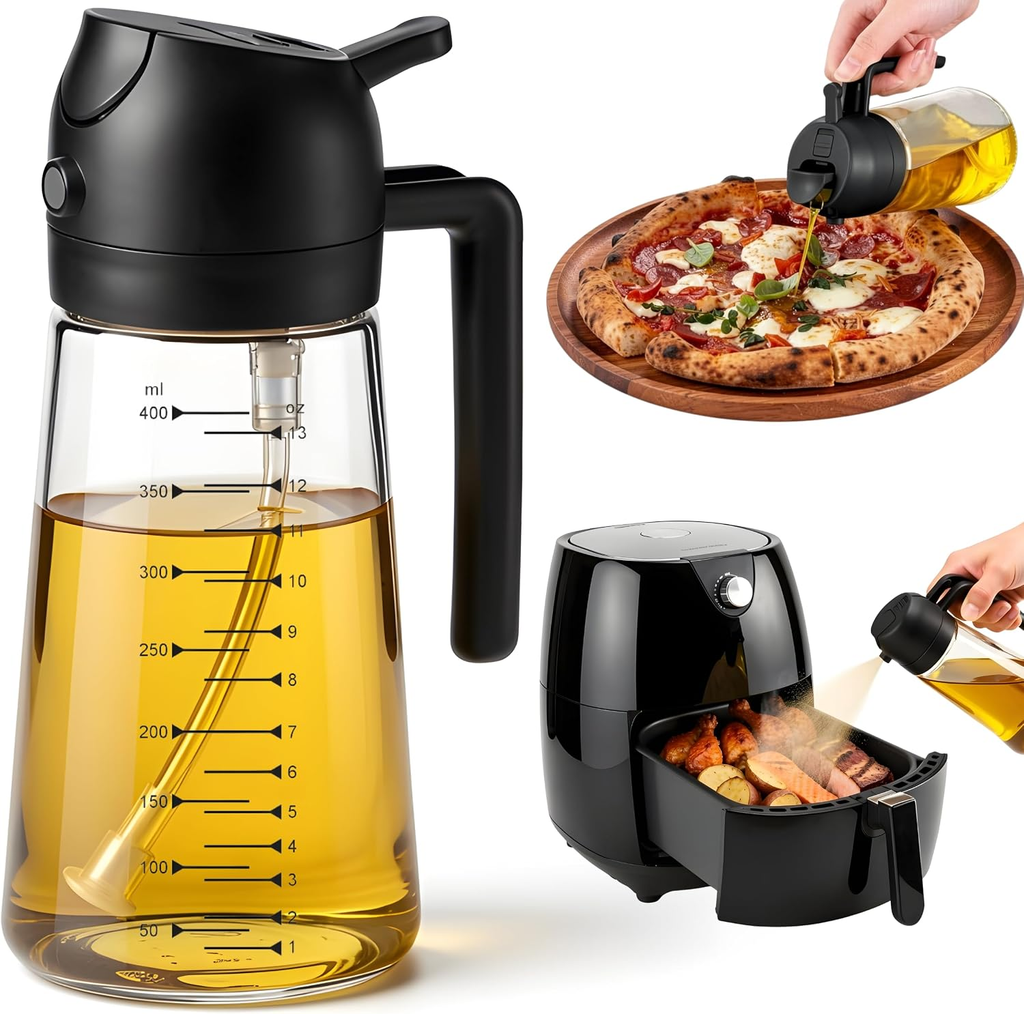 2-in-1 Glass Oil Sprayer & Dispenser