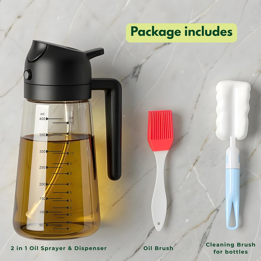 2-in-1 Glass Oil Sprayer & Dispenser