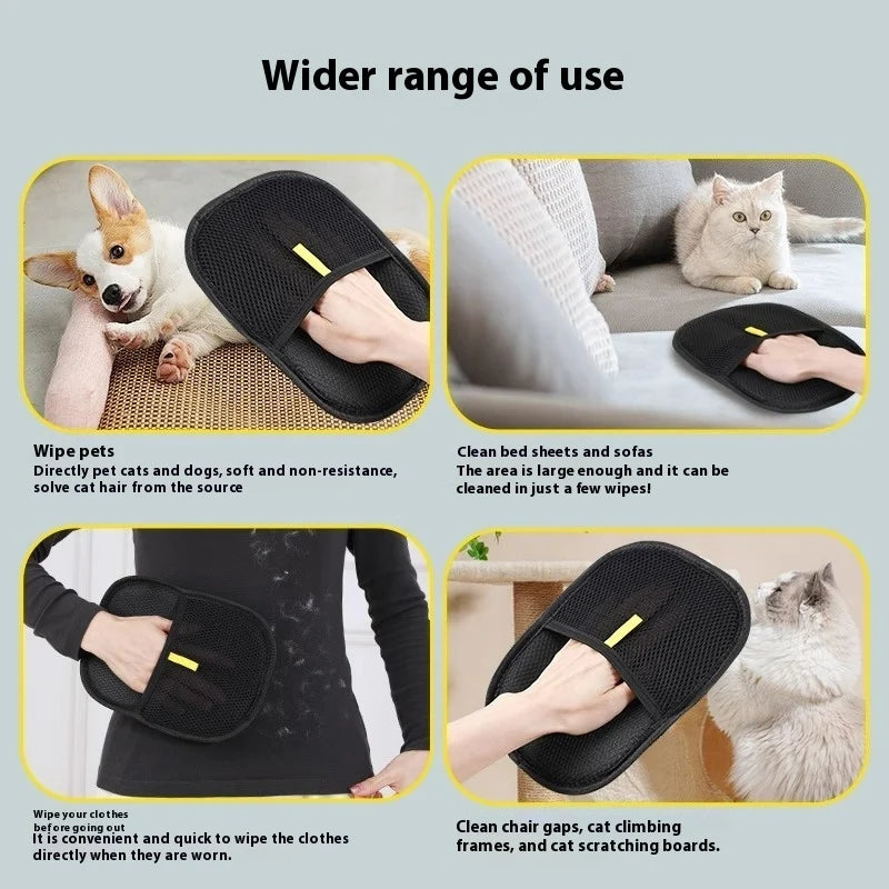 Pet Hair Remover Glove for Dogs & Cats — Set of 3
