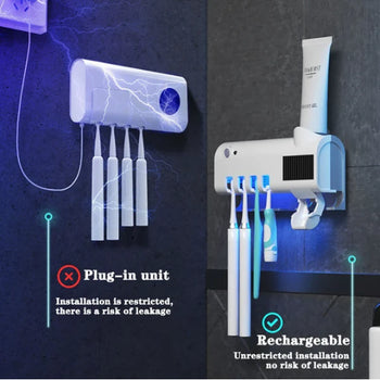 UV Toothbrush Sanitizer & Toothpaste Dispenser