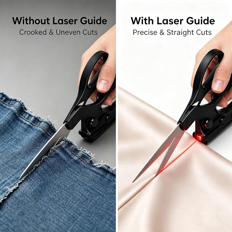 Laser‑Guided Sewing Scissors, Sharp Stainless‑Steel Blades