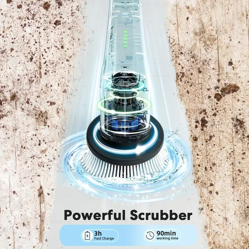 Cordless Electric Spin Scrubber – 8 Brush Heads