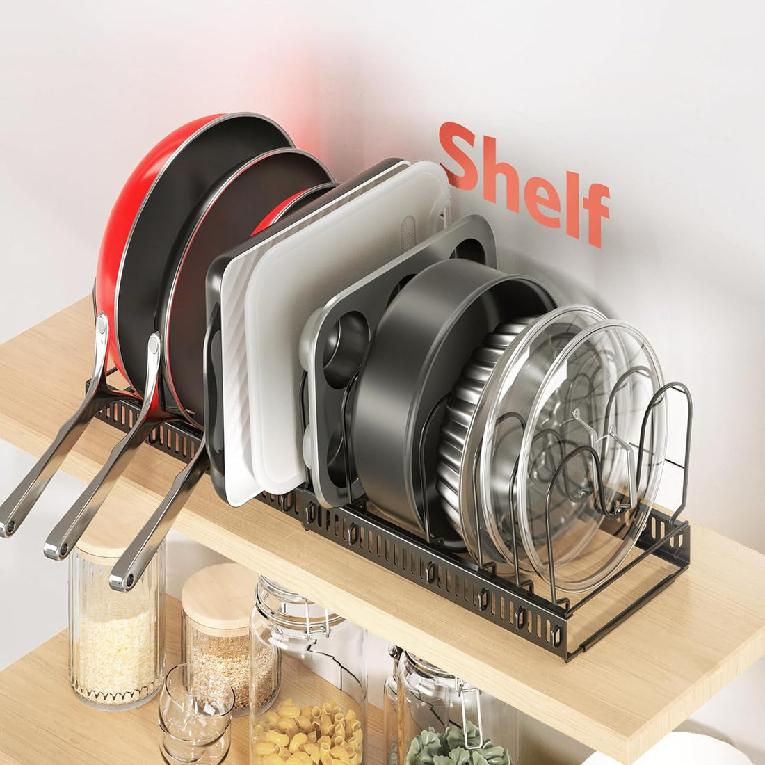 Wall-Mounted Pot Lid Organizer – Set of 4