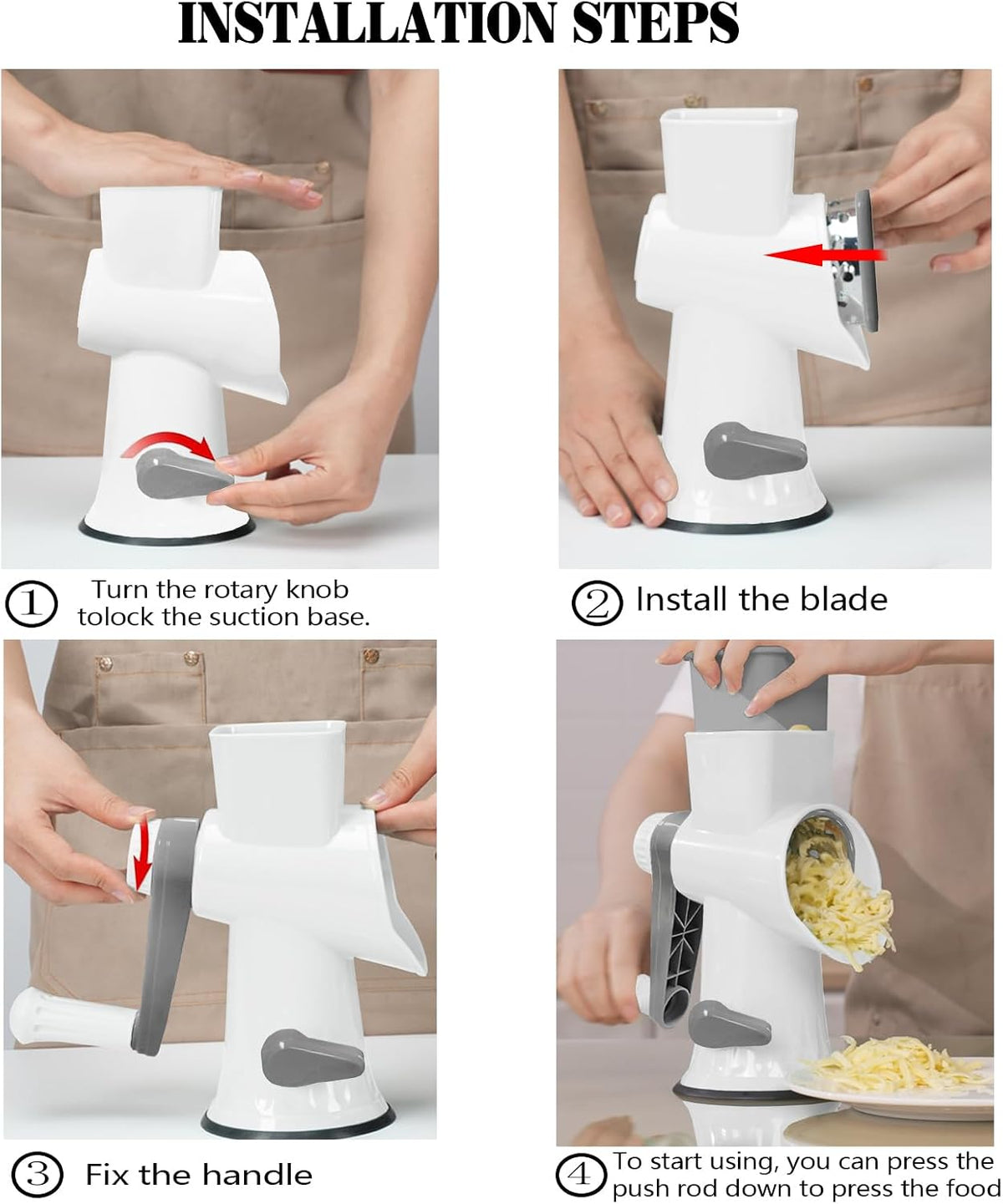 Rotary Cheese Grater & Vegetable Slicer