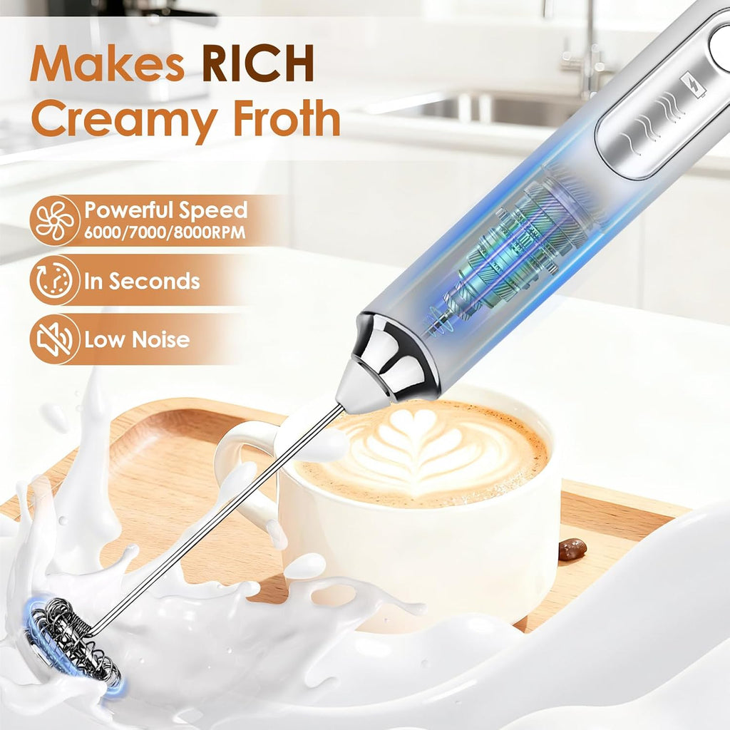 Rechargeable 3-Speed Milk Frother