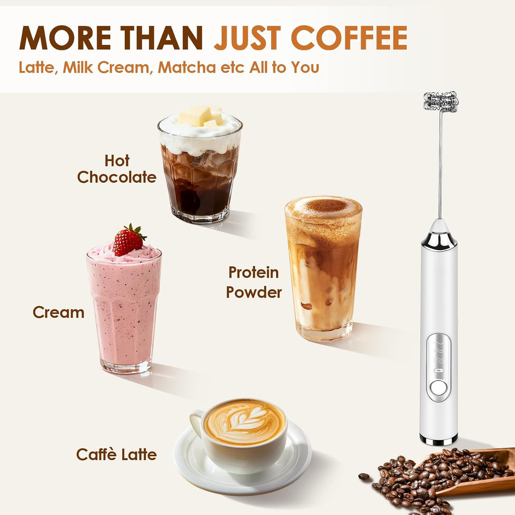 Rechargeable 3-Speed Milk Frother