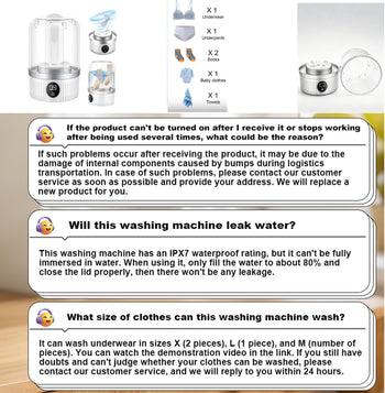 Portable Mini Washer for Underwear & Delicates
