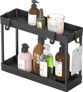 2-Tier Under Sink Organizer with Hooks