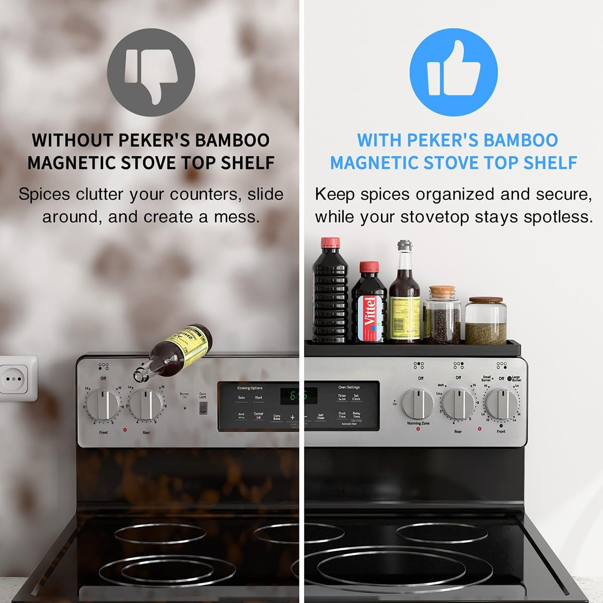 30" Magnetic Stove Top Shelf Organizer