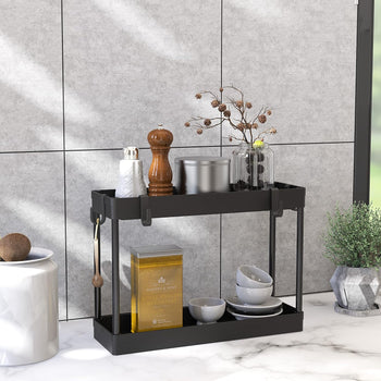 2-Tier Under Sink Organizer with Hooks