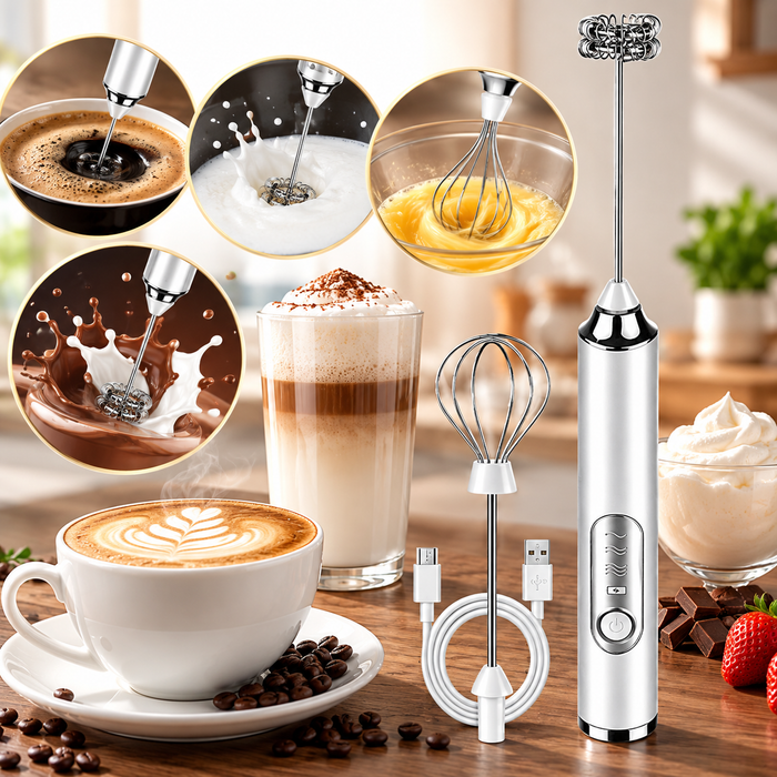 Rechargeable 3-Speed Milk Frother
