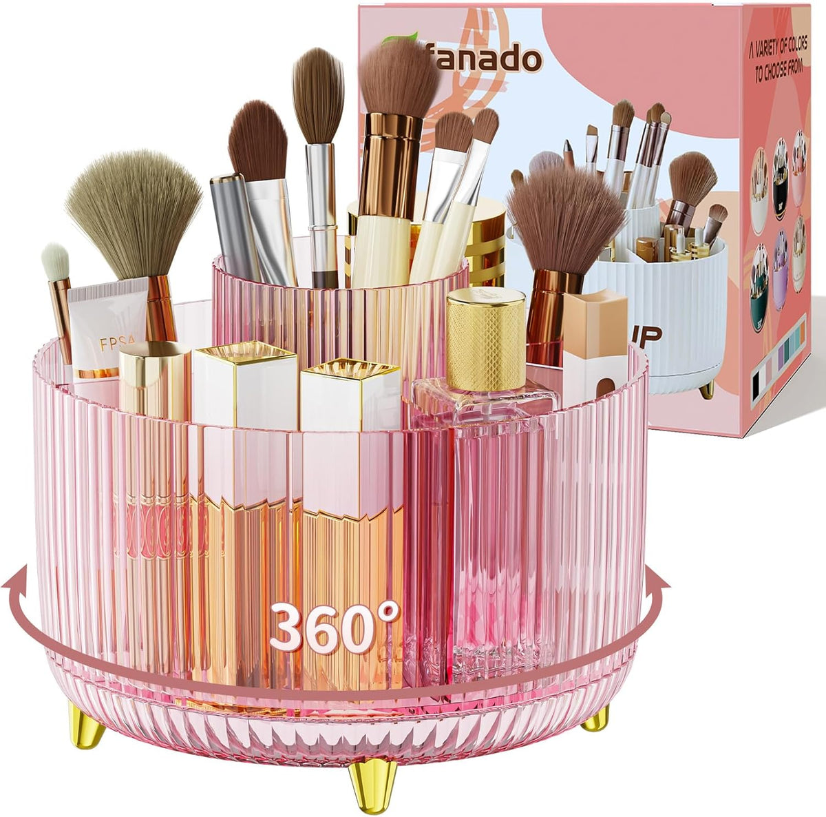 360° Rotating Makeup Organizer