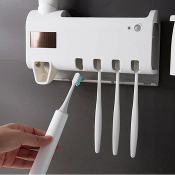 UV Toothbrush Sanitizer & Toothpaste Dispenser