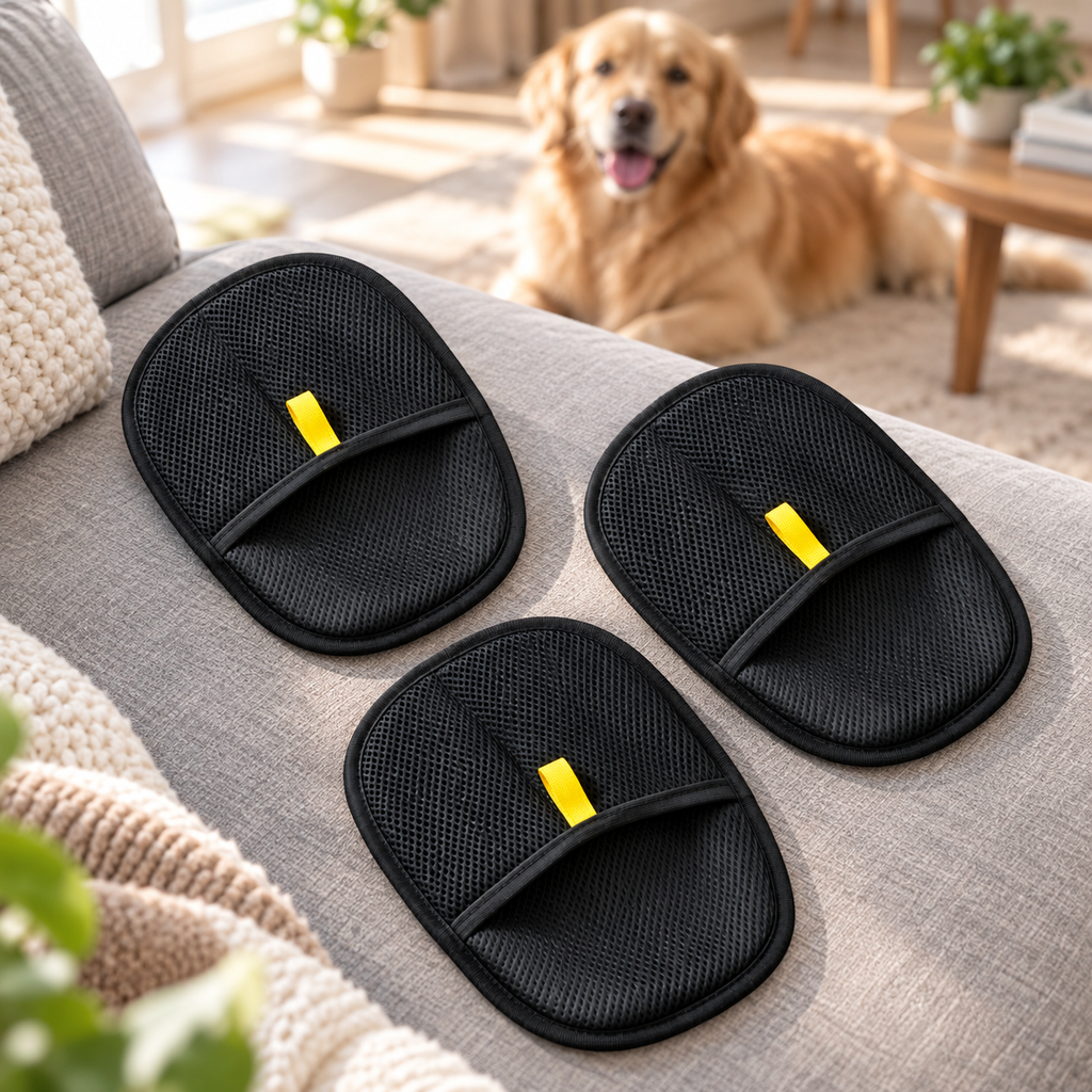 Pet Hair Remover Glove for Dogs & Cats — Set of 3